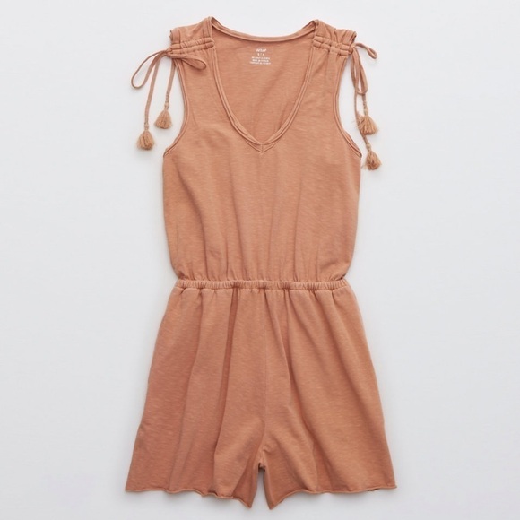 AERIE Tie Shoulder Romper - Picture 3 of 8